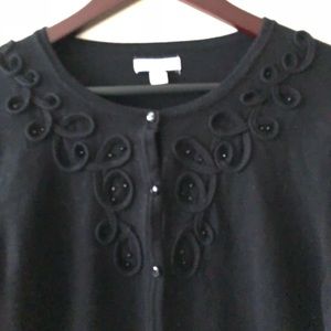 Croft & Barrow Cardigan w/ Bead and Trim Detail